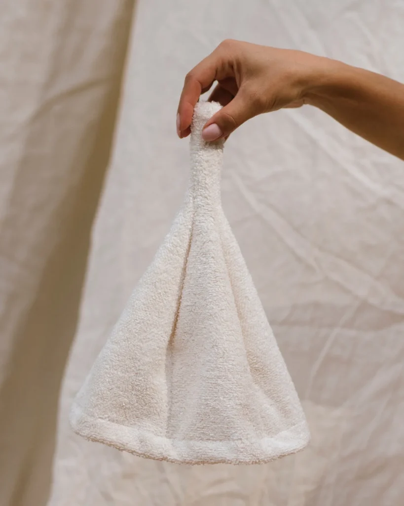 czapka do sauny lniana frotte off white