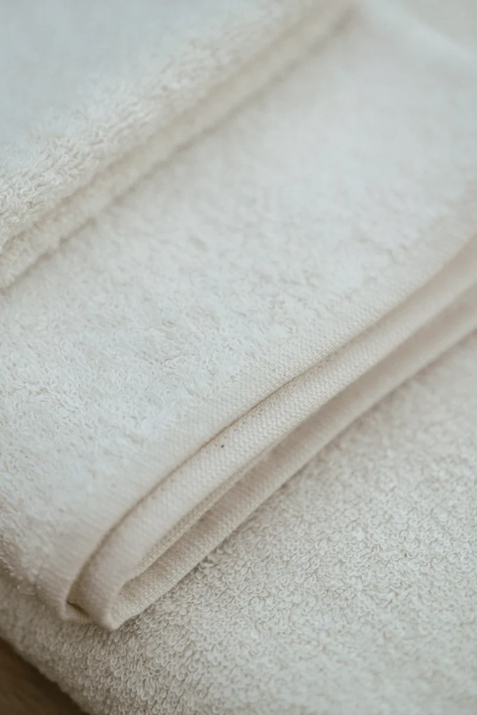 lniane ręczniki frotte off white