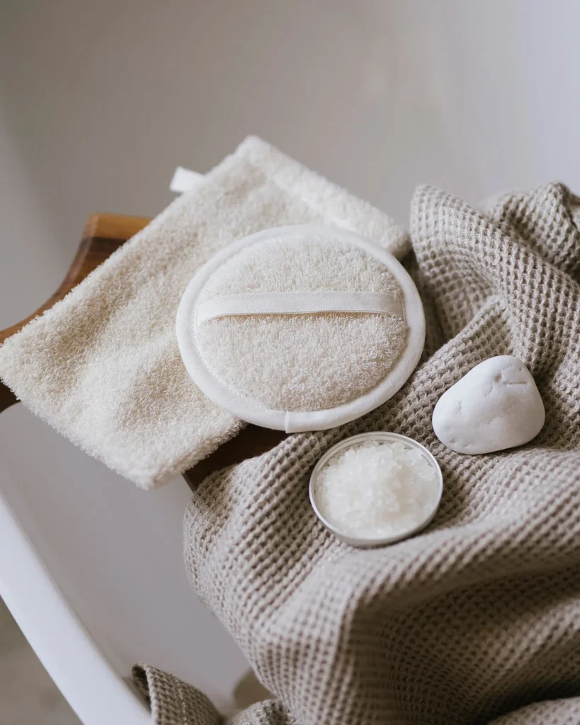 Rękawica do peelingu ciała frotte off white