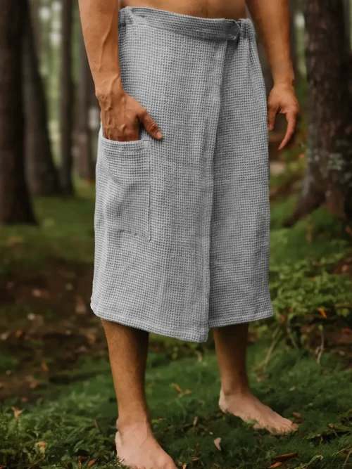 kilt do sauny wafel natural grey