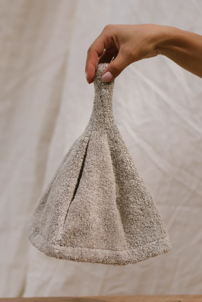 lniana czapka do sauny frotte natural black