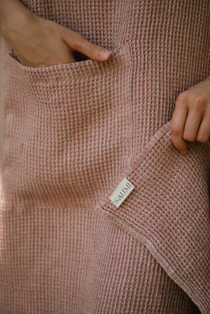 pareo do sauny wafel natural raspberry